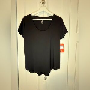 Ripzone Black Scoop Neck Short Sleeve Tee - Everyday Comfort